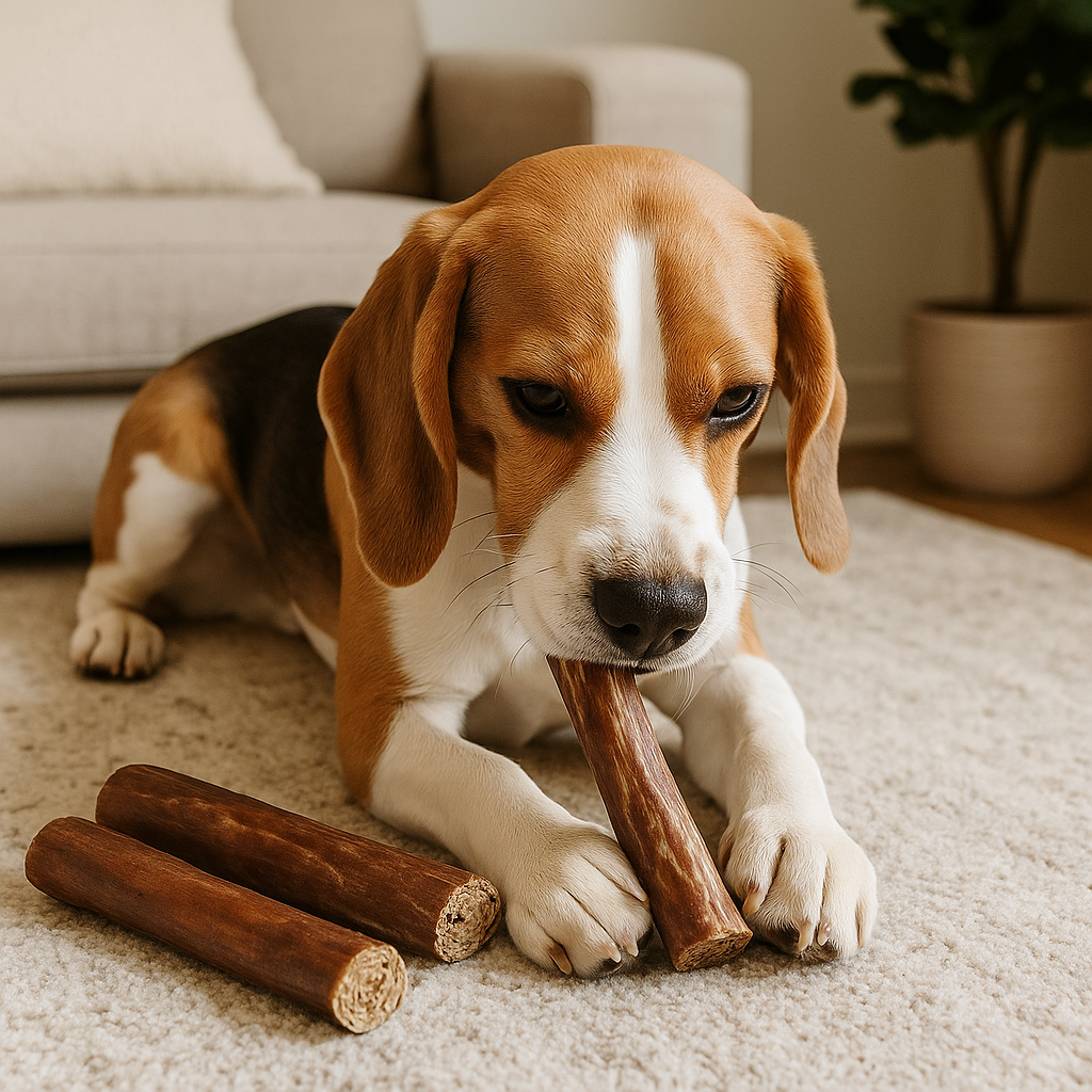 Beef Pizzle Stuffed Esophagus Dog Chews – Natural, High Protein, Dental Health Treats for Dogs
