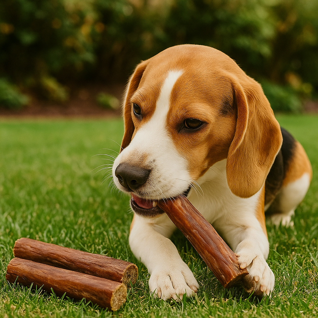 Beef Pizzle Stuffed Esophagus Dog Chews – Natural, High Protein, Dental Health Treats for Dogs