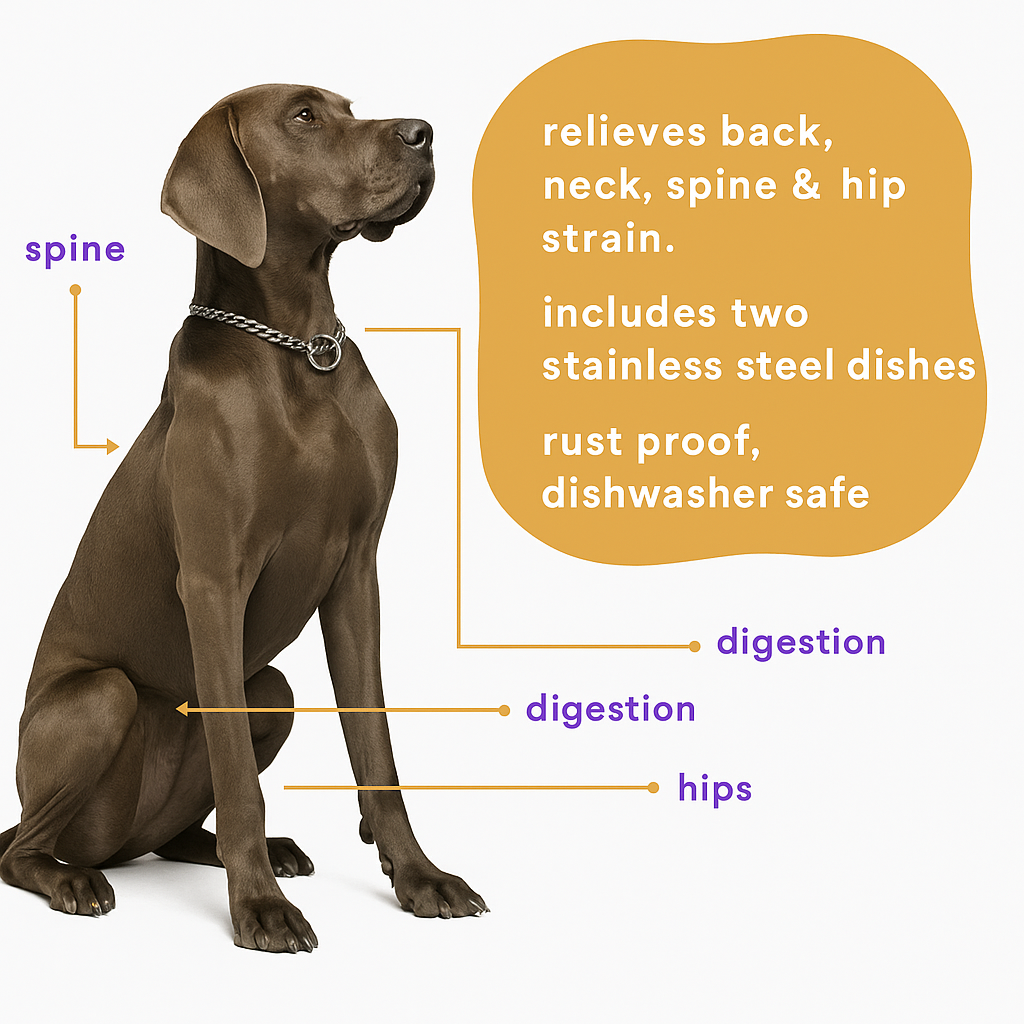 H-Shape Adjustable Double Diner with Removable Stainless Steel Bowls - Non-Skid, Ergonomic Design for All Dog Sizes - Advance Pets Product