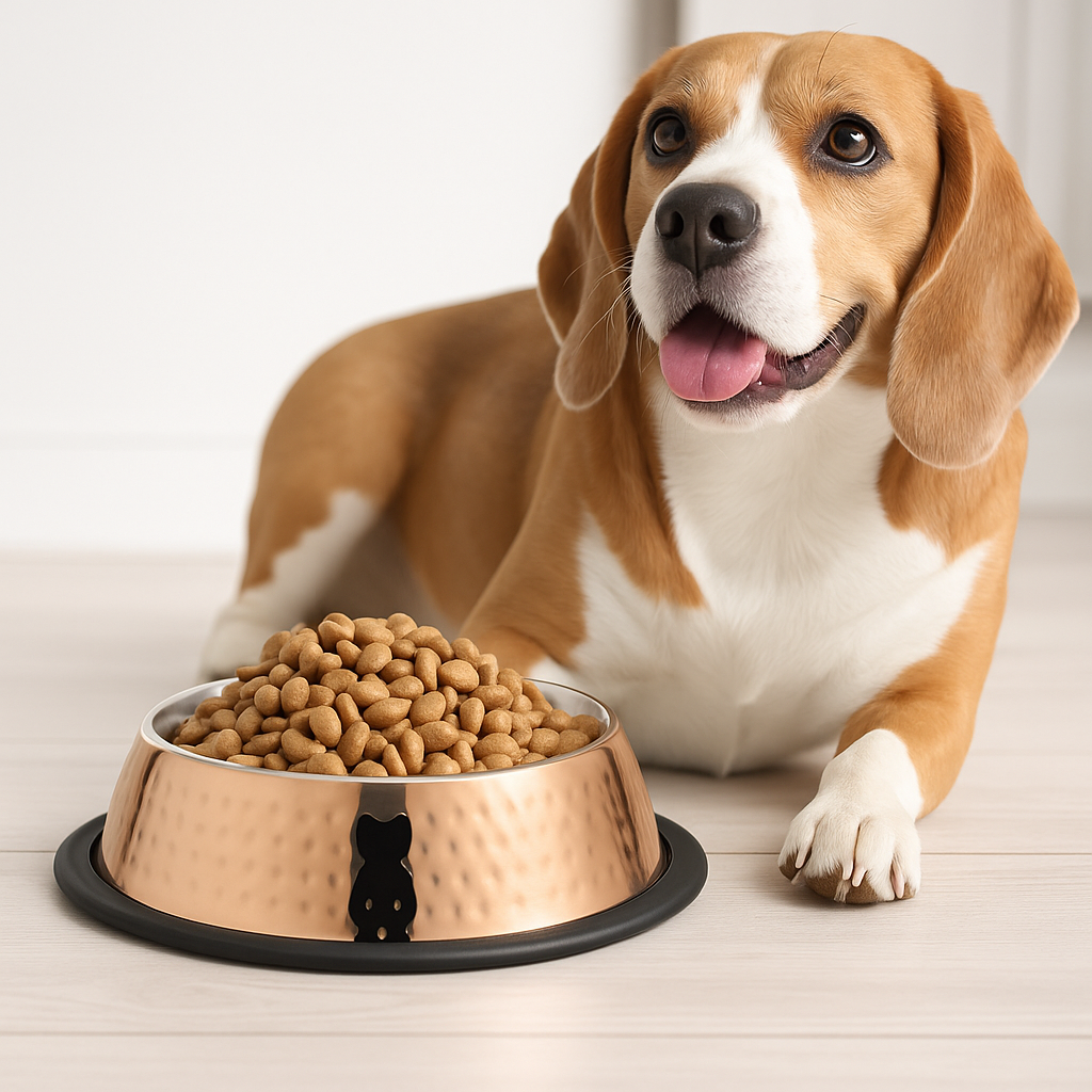 Copper-Finished Pet Food Bowl – Stainless Steel, Anti-Skid, Dishwasher Safe - Advance Pets Product