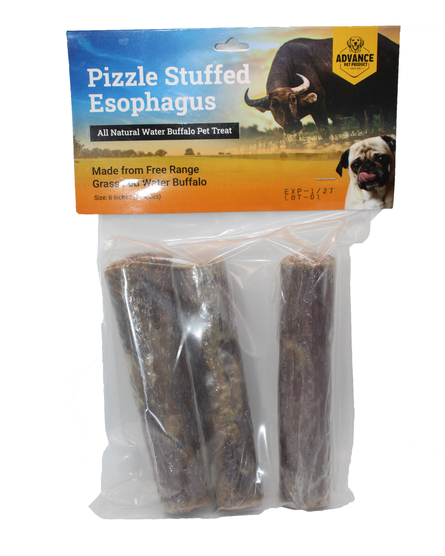 Beef Pizzle Stuffed Esophagus Dog Chews – Natural, High Protein, Dental Health Treats for Dogs