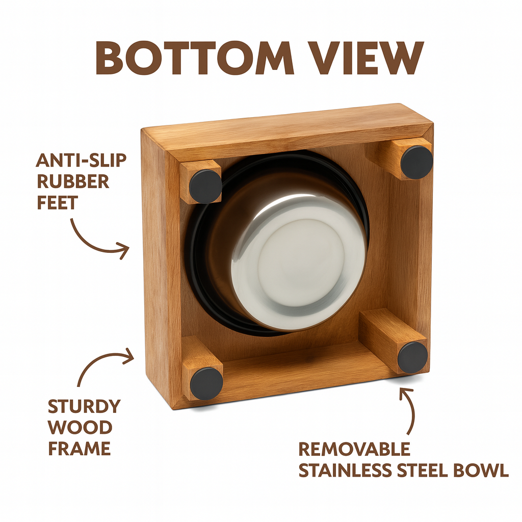 Single Bowl Wooden Diner with Legs – Elevated Pet Feeding Station - Advance Pets Product