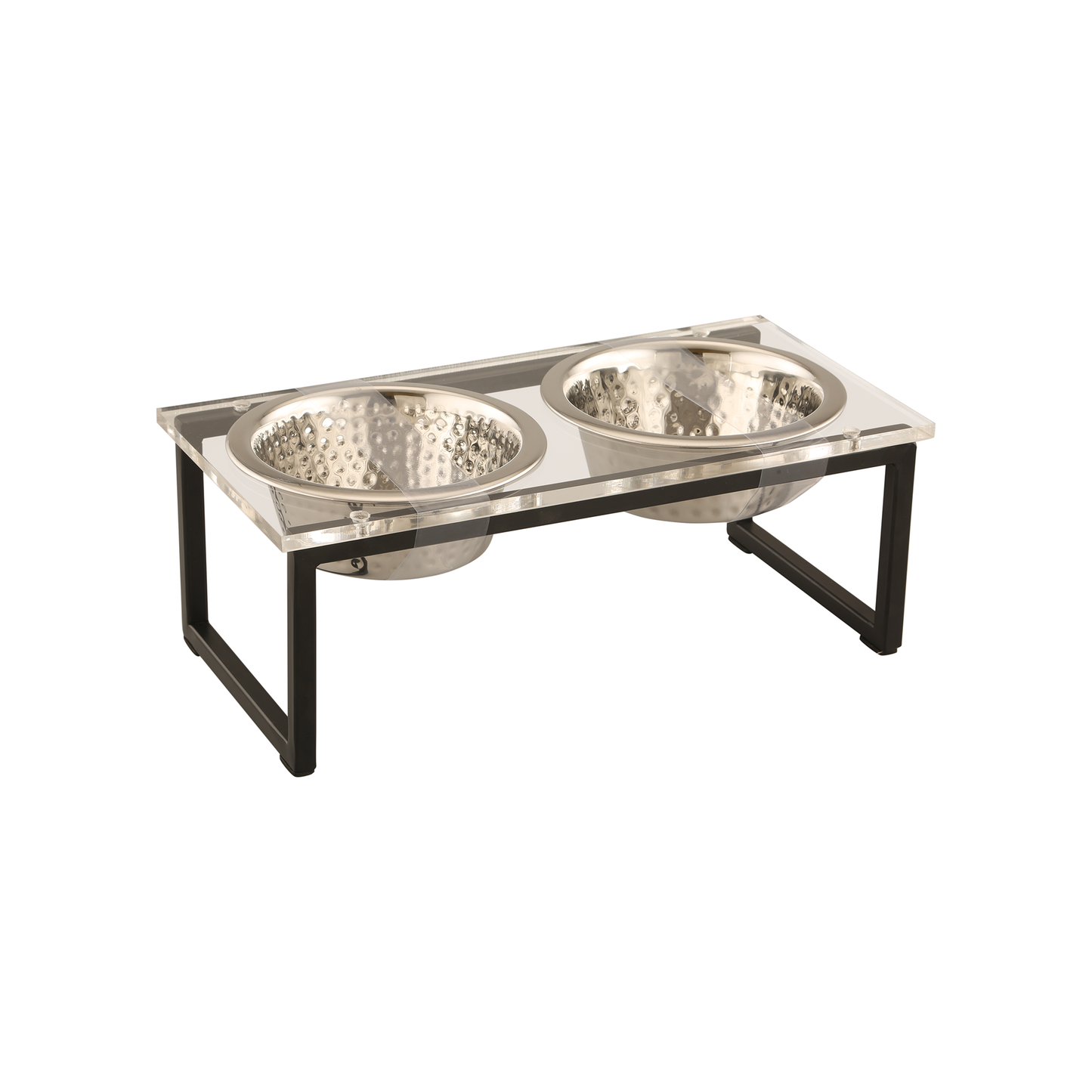 Clear Acrylic Double Diner Feeder – Elevated Pet Bowls for Stylish Feeding - Advance Pets Product