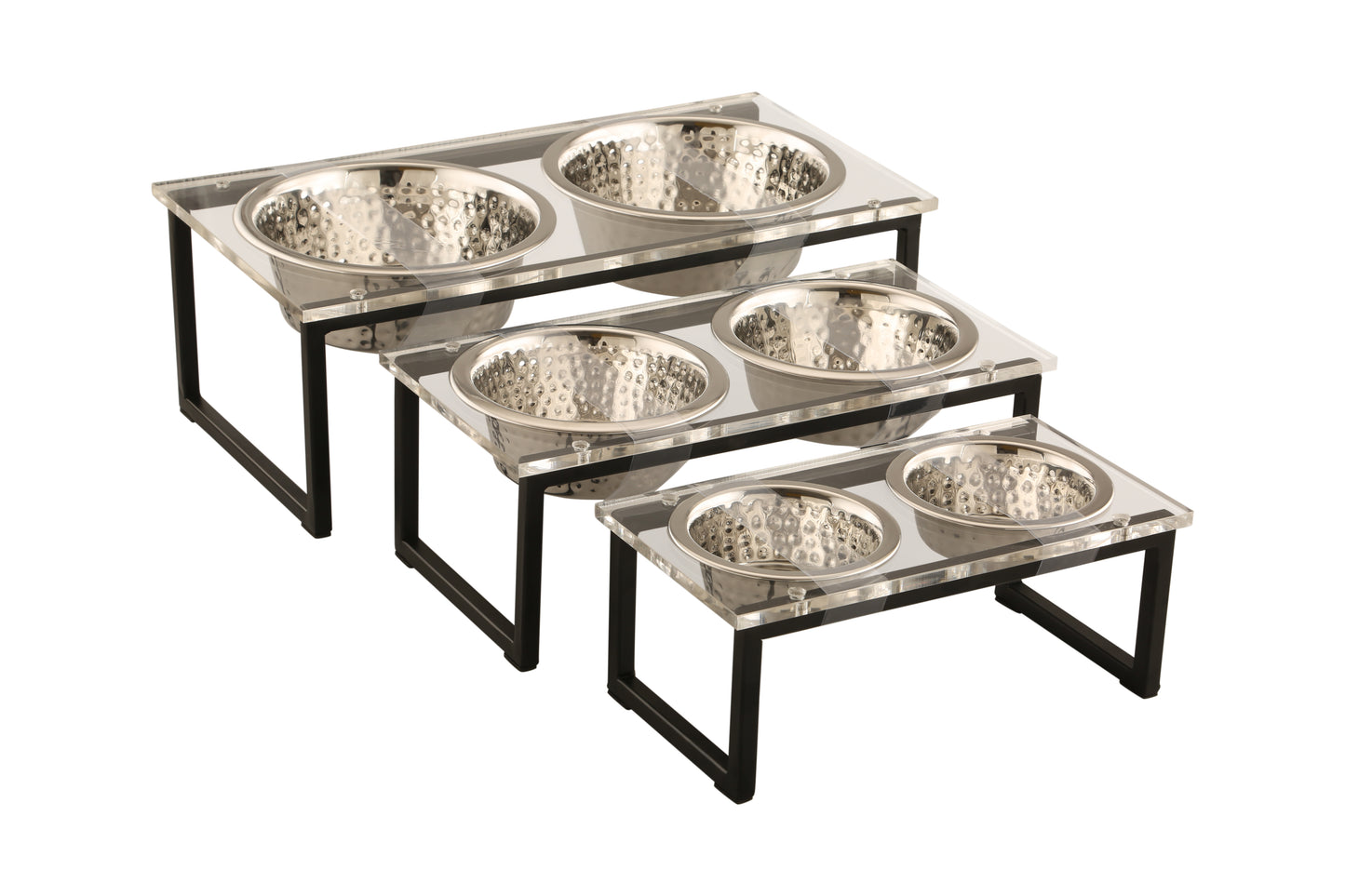 Clear Acrylic Double Diner Feeder – Elevated Pet Bowls for Stylish Feeding - Advance Pets Product