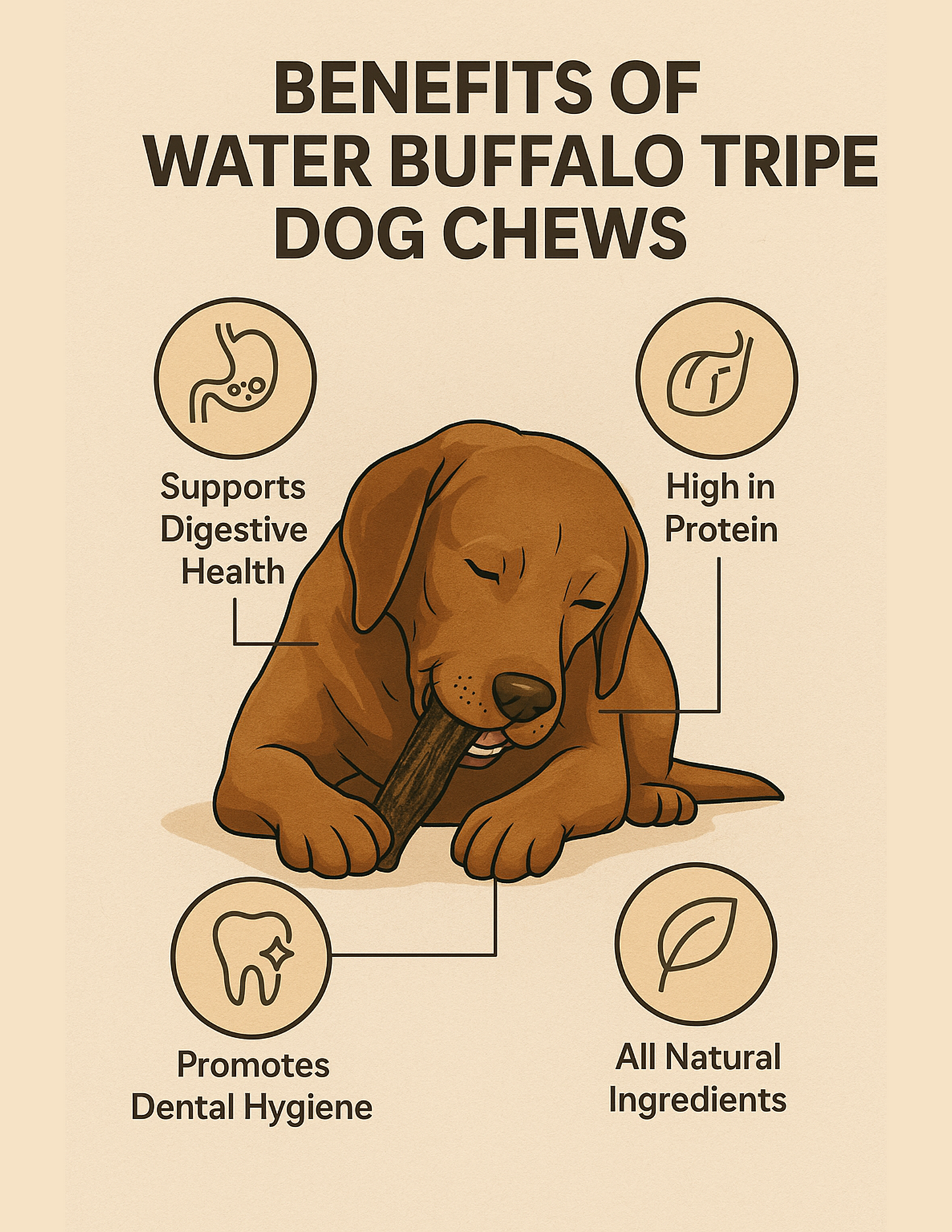Water Buffalo Tripe Dog Treats – Natural, Grass-Fed, Protein-Rich Chews - Advance Pets Product