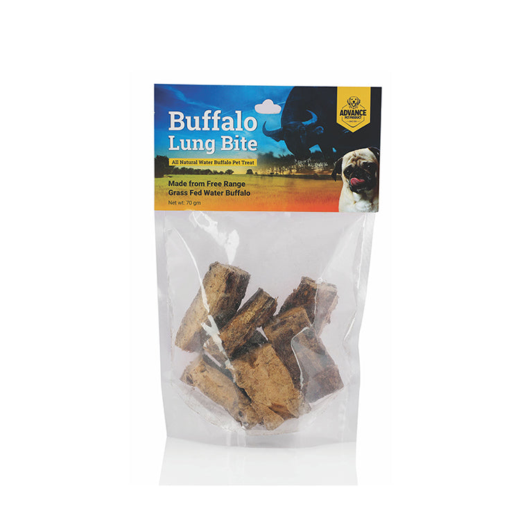 Buffalo Lung Bites Dog Treats – Natural, Low Fat, Grain-Free Training Snack - Advance Pets Product