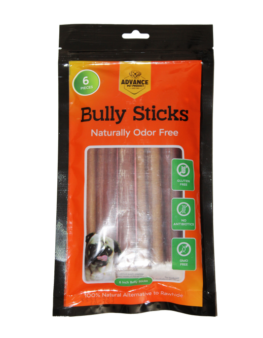 Best Natural Bully Sticks for Dogs (6 pieces) – Safe, Tasty, and Fully Digestible Treats (PACKAGED)