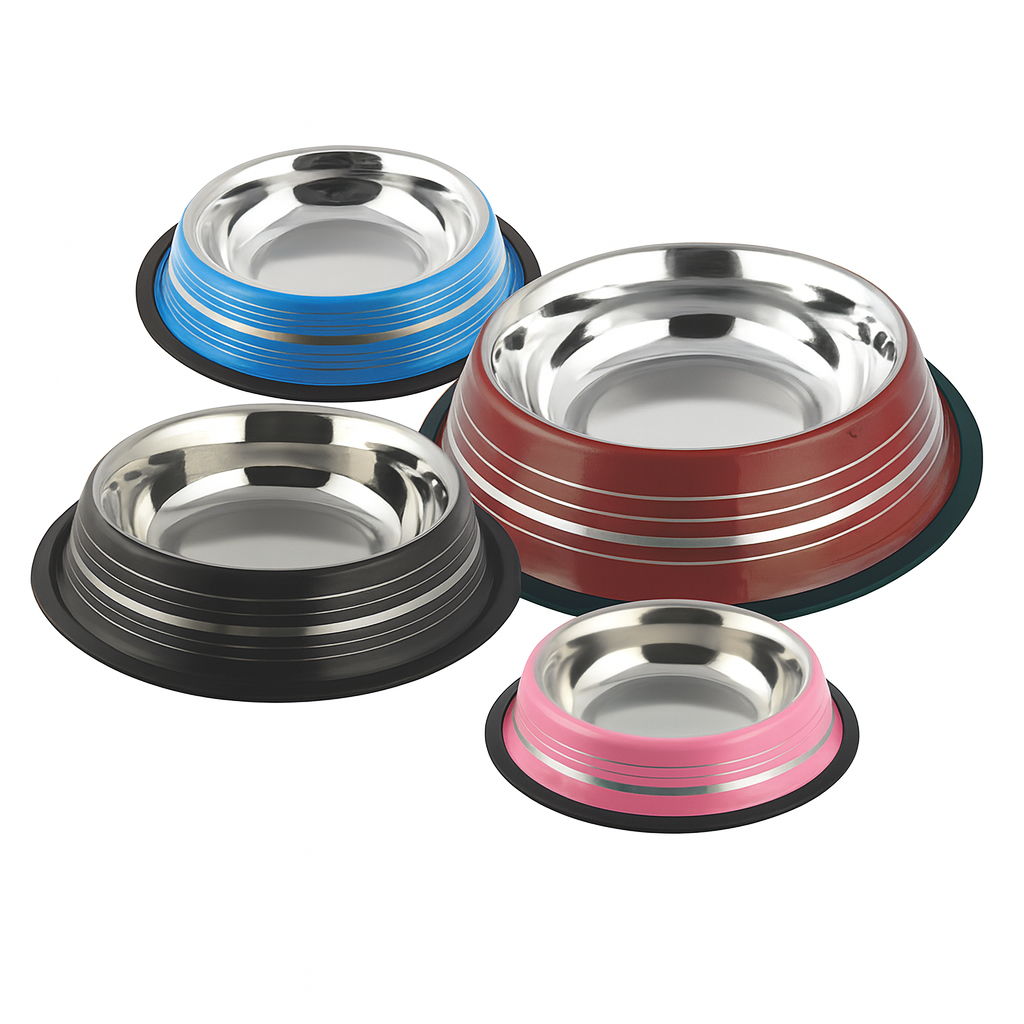 Colored Stainless Steel Non-Skid Bowls for Dogs and Cats – Durable, Stylish Feeding Bowls by Advance Pets Products - Advance Pets Product