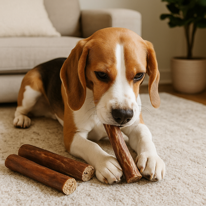 Beef Pizzle Stuffed Esophagus Dog Chews – Natural, High Protein, Dental Health Treats for Dogs