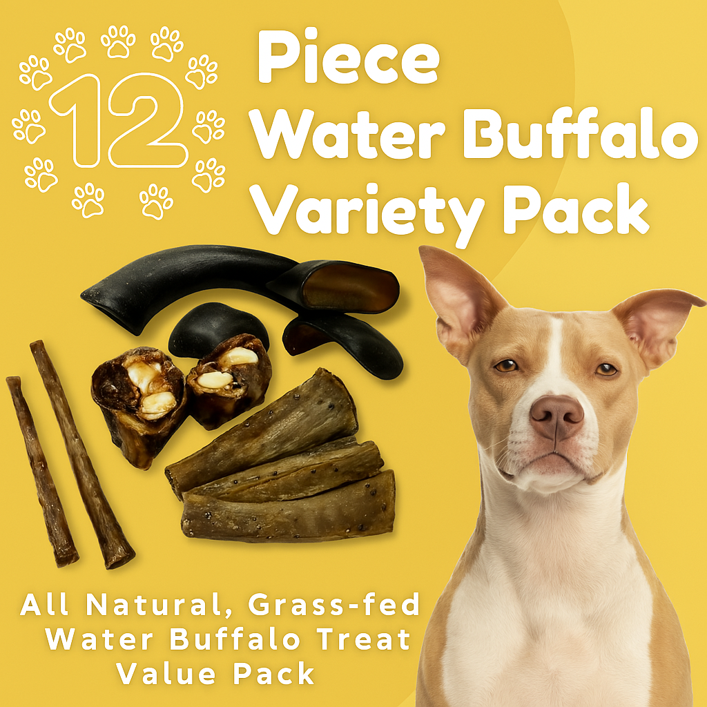 12 Piece Water Buffalo Chew Variety Pack – Long Lasting, All Natural Treats for Dogs - Advance Pets Product