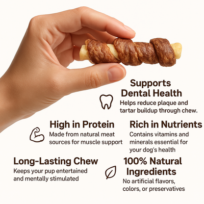 Buffalo Lung Wrapped Trachea Dog Chews – Natural, Crunchy & Protein-Rich Treats (6'' & 10'') - Advance Pets Product