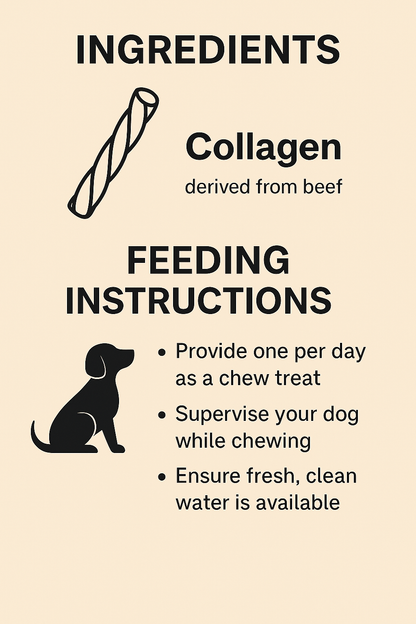All-Natural Collagen Sticks for Dogs – Long-Lasting, Digestible Chews for Joint & Skin Health
