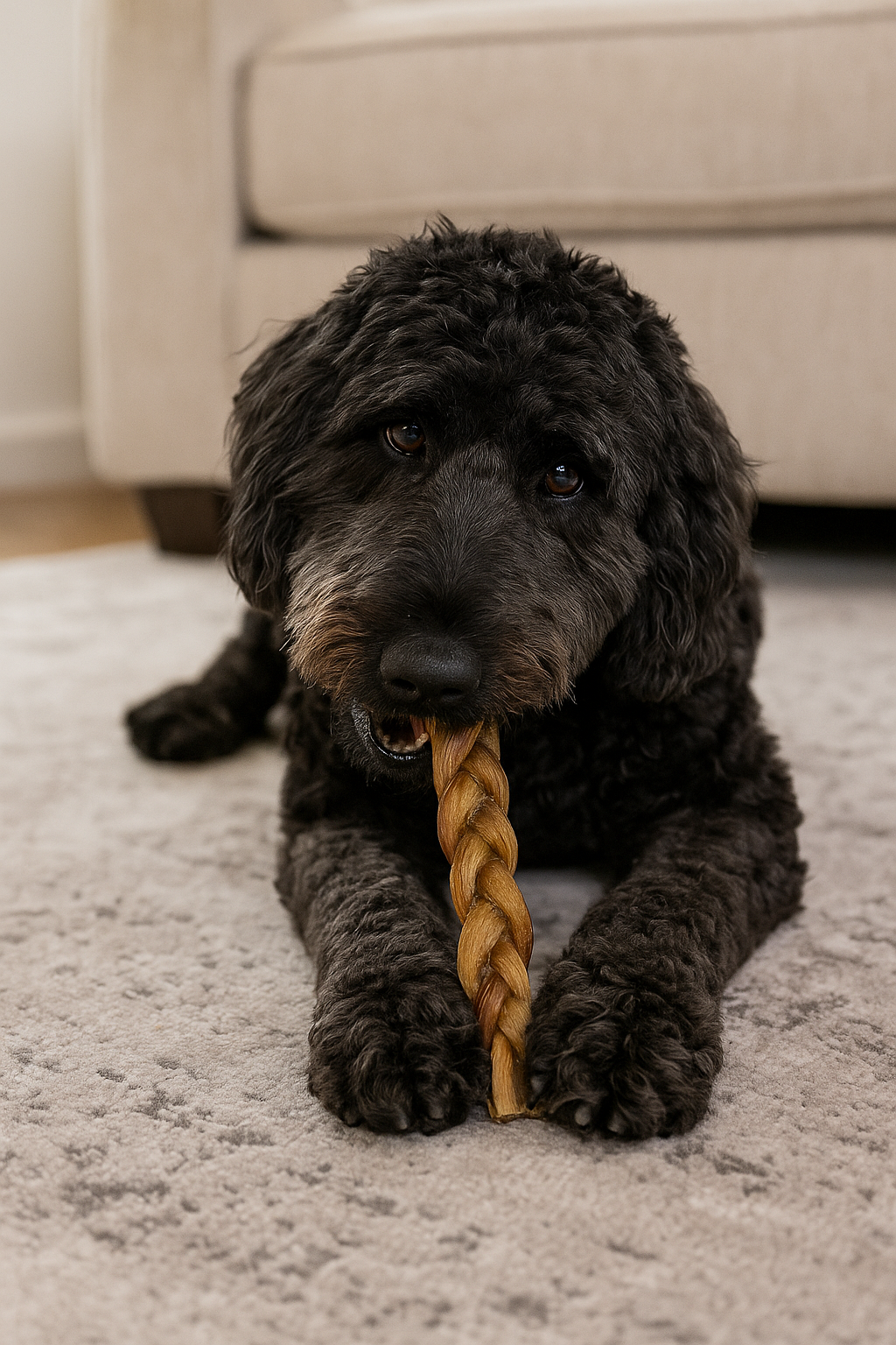 Braided Bully Sticks for Dogs  (4 pieces) – All-Natural, Long-Lasting Chew Treats (PACKAGED)