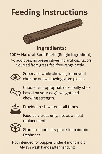 Braided Bully Sticks for Dogs (1 Piece) – All-Natural, Long-Lasting Dog Chews