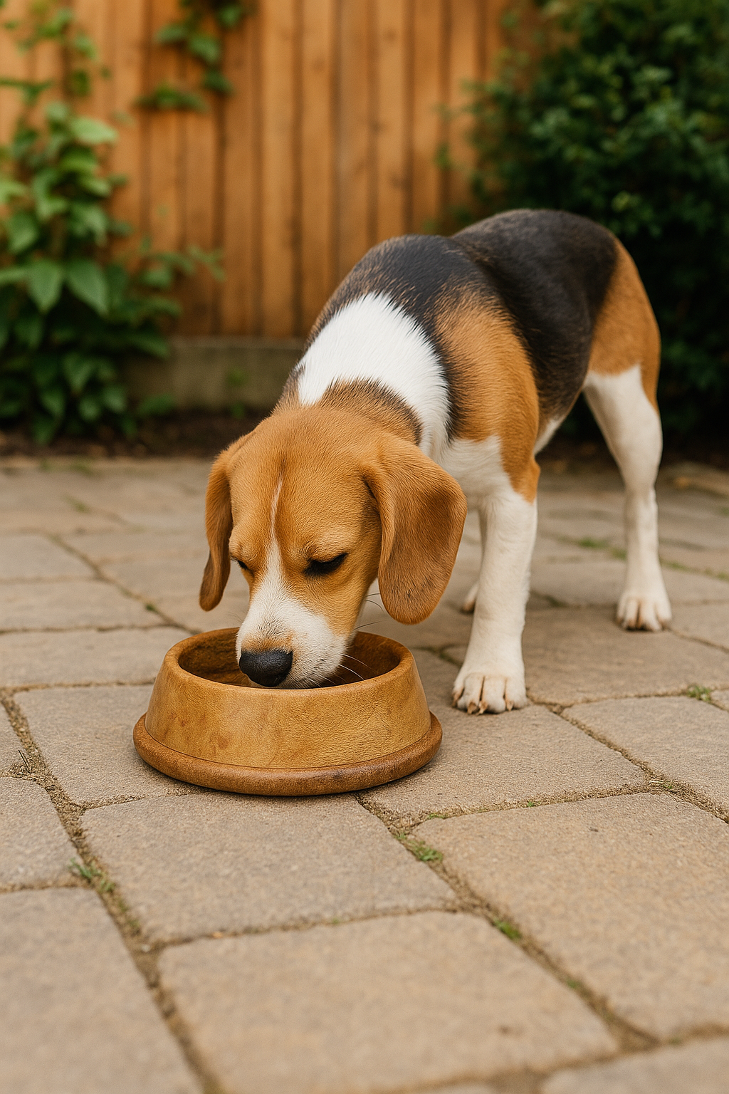 Wooden Non-Skid Bowl with Paw Design – Durable Pet Dish - Advance Pets Product