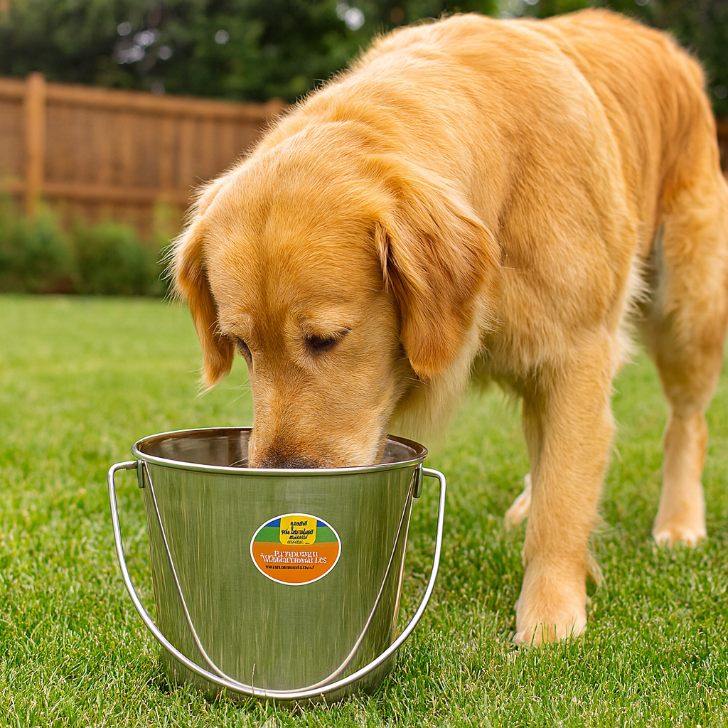 Heavy Duty Stainless Steel Pet Feeding Round Bucket – Rust-Proof, Odor-Free, Built to Last - Advance Pets Product