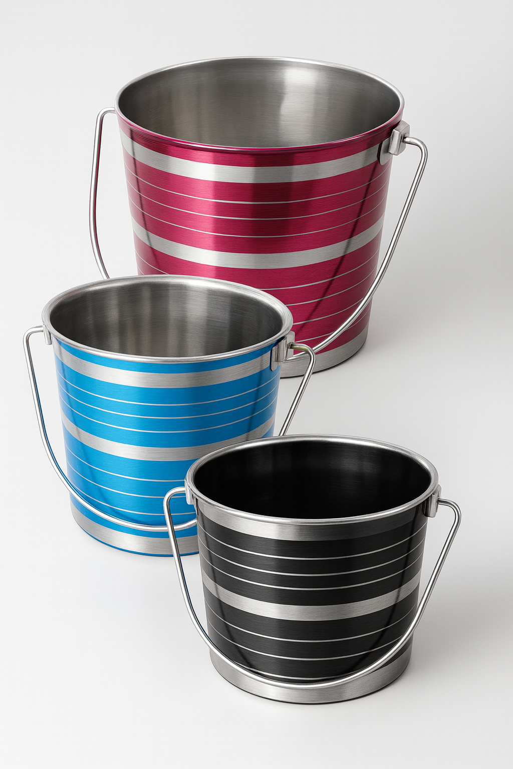 Flat-Back Colored Pet Bucket – Rustproof, Stylish & Space-Saving - Advance Pets Product