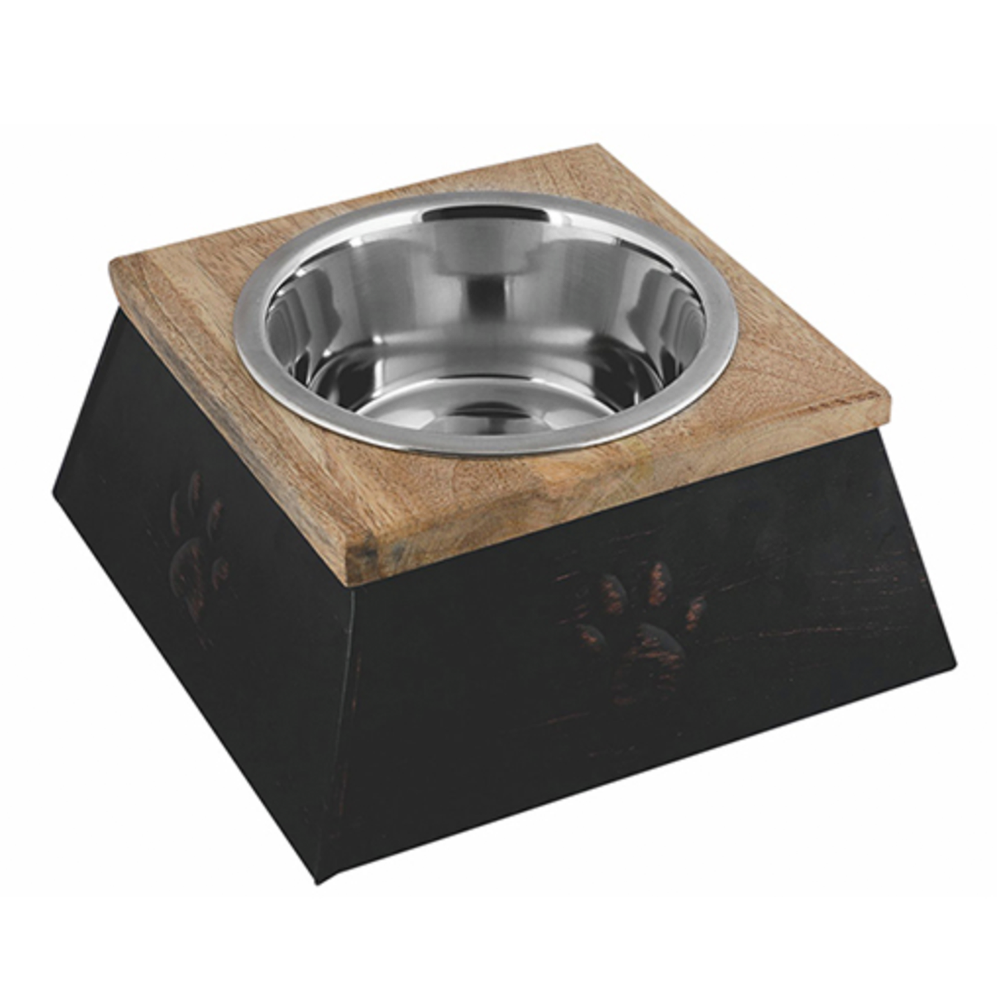 Copper Finish Wooden Top Sleeve with Removable Stainless Steel Bowl - Advance Pets Product