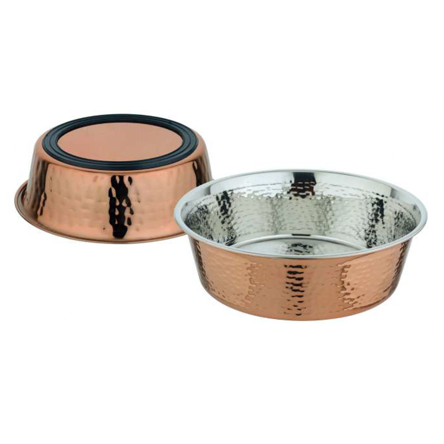 Copper-Finished Pet Food Bowl – Stainless Steel, Anti-Skid, Dishwasher Safe - Advance Pets Product