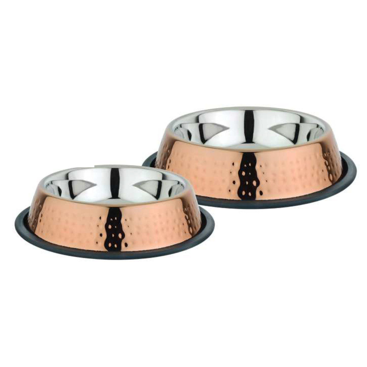 Copper-Finished Pet Food Bowl – Stainless Steel, Anti-Skid, Dishwasher Safe - Advance Pets Product