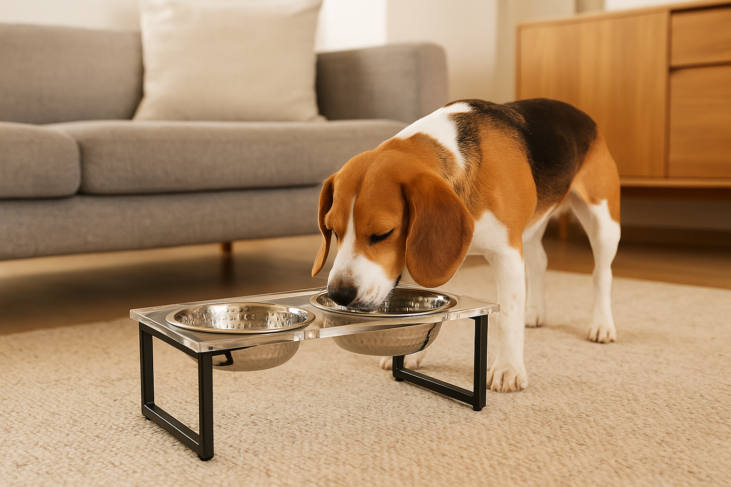 Clear Acrylic Double Diner Feeder – Elevated Pet Bowls for Stylish Feeding - Advance Pets Product