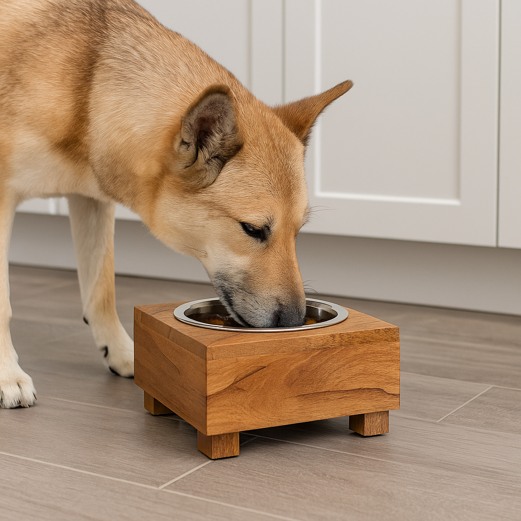 Single Bowl Wooden Diner with Legs – Elevated Pet Feeding Station - Advance Pets Product