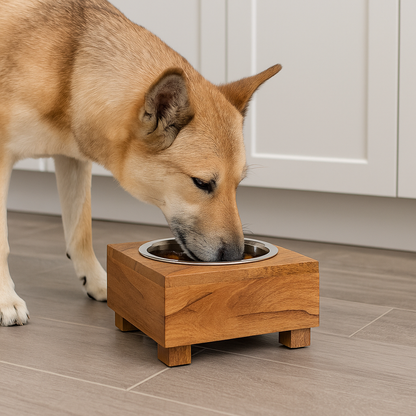 Single Bowl Wooden Diner with Legs – Elevated Pet Feeding Station - Advance Pets Product
