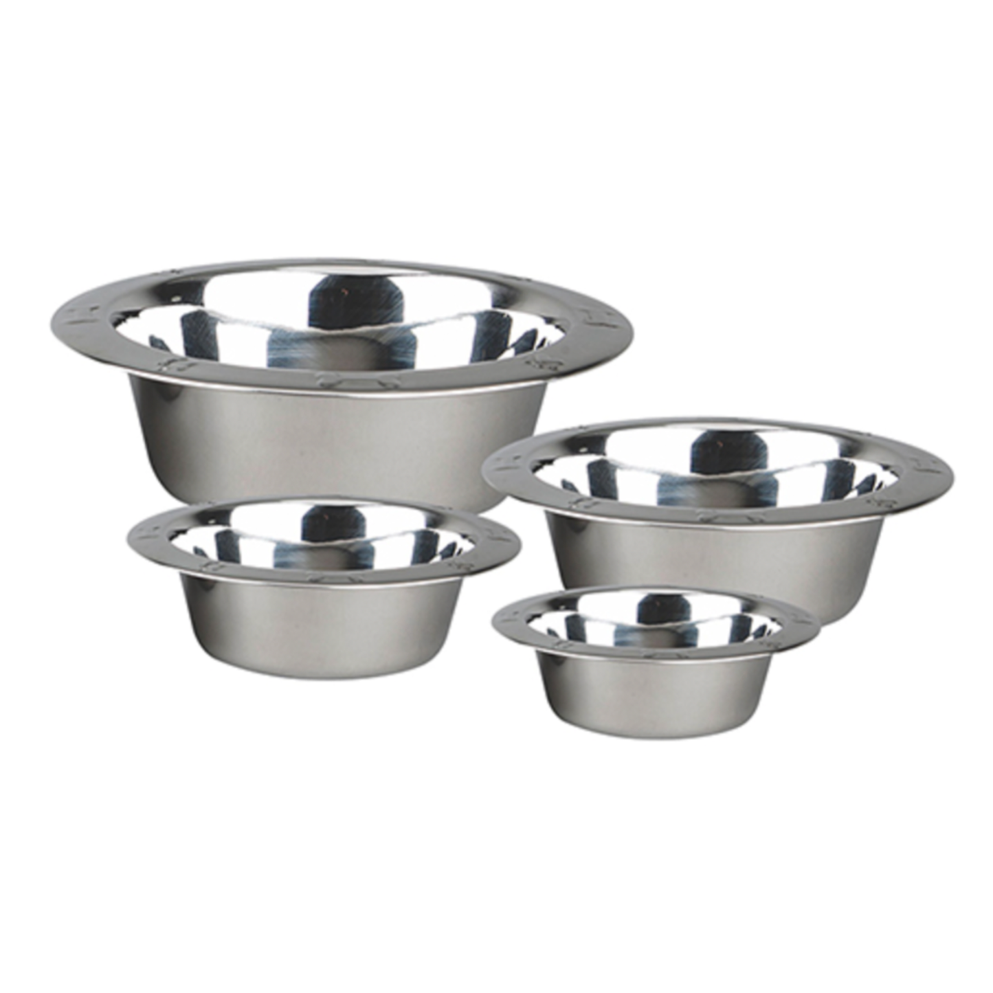 Stainless Steel Regular Embossed Dog Feeding Bowl – Durable, Non-Skid Design, Multiple Sizes Available - Advance Pets Product