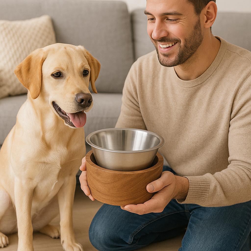 Wooden Sleeve with Removable Stainless Steel Bowl - Advance Pets Product