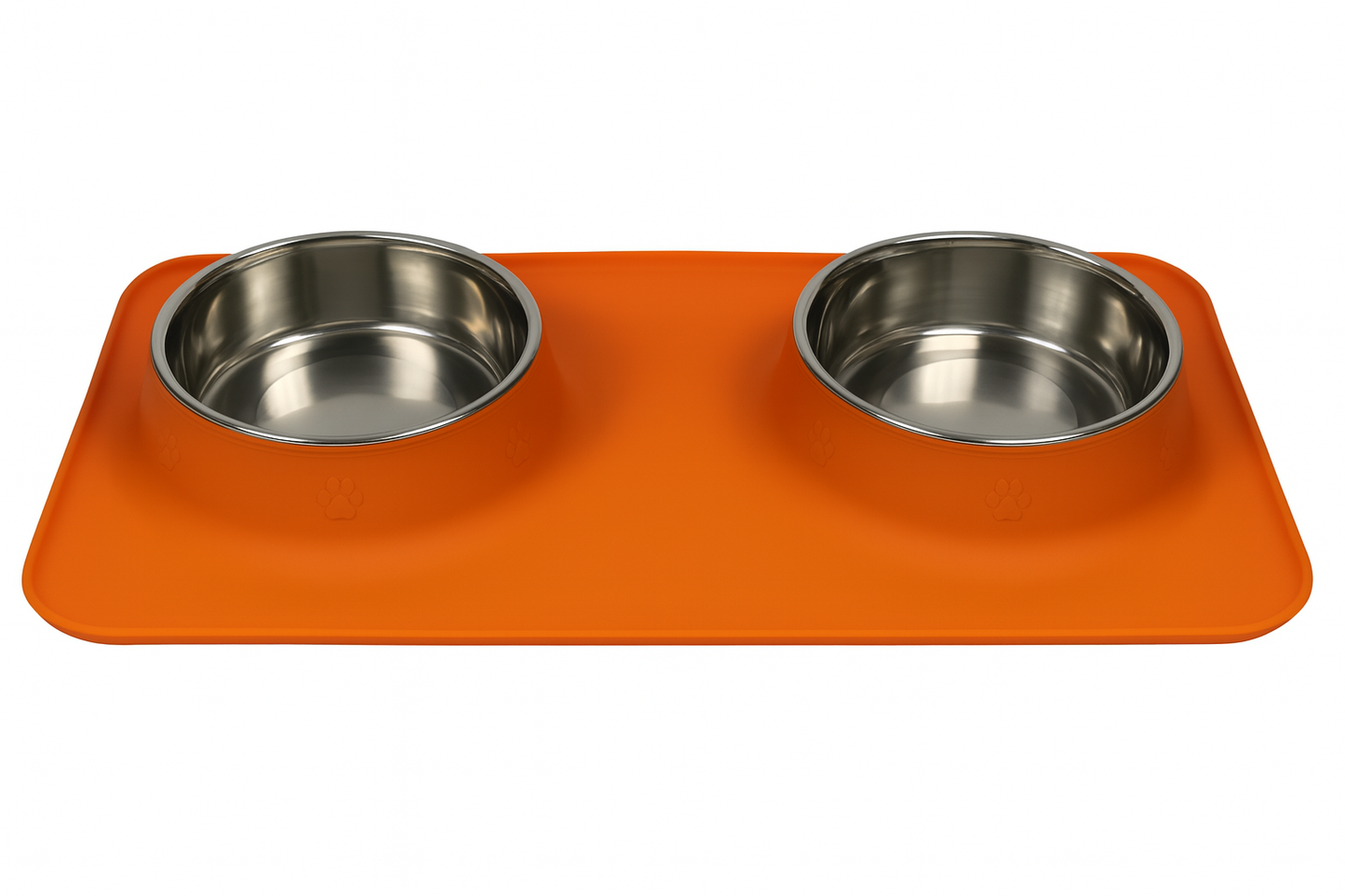 Silicone Rectangular Non-Skid Mat with 2 Bowls (SMALL) – Double Dining Made Easy - Advance Pets Product