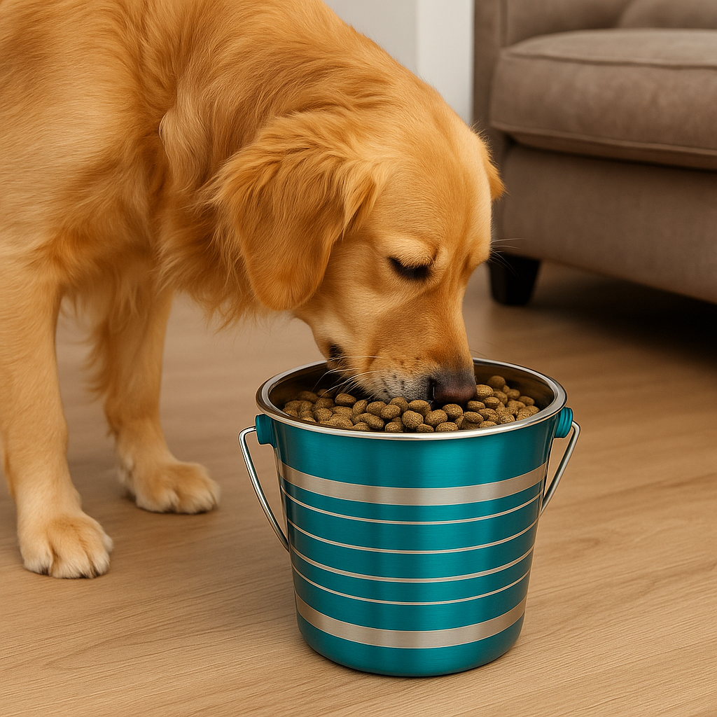 Colored Heavy Stainless Steel Round Bucket - Advance Pets Product