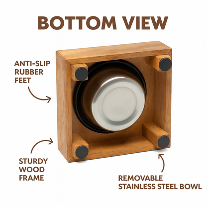 Single Bowl Wooden Diner with Legs – Elevated Pet Feeding Station - Advance Pets Product