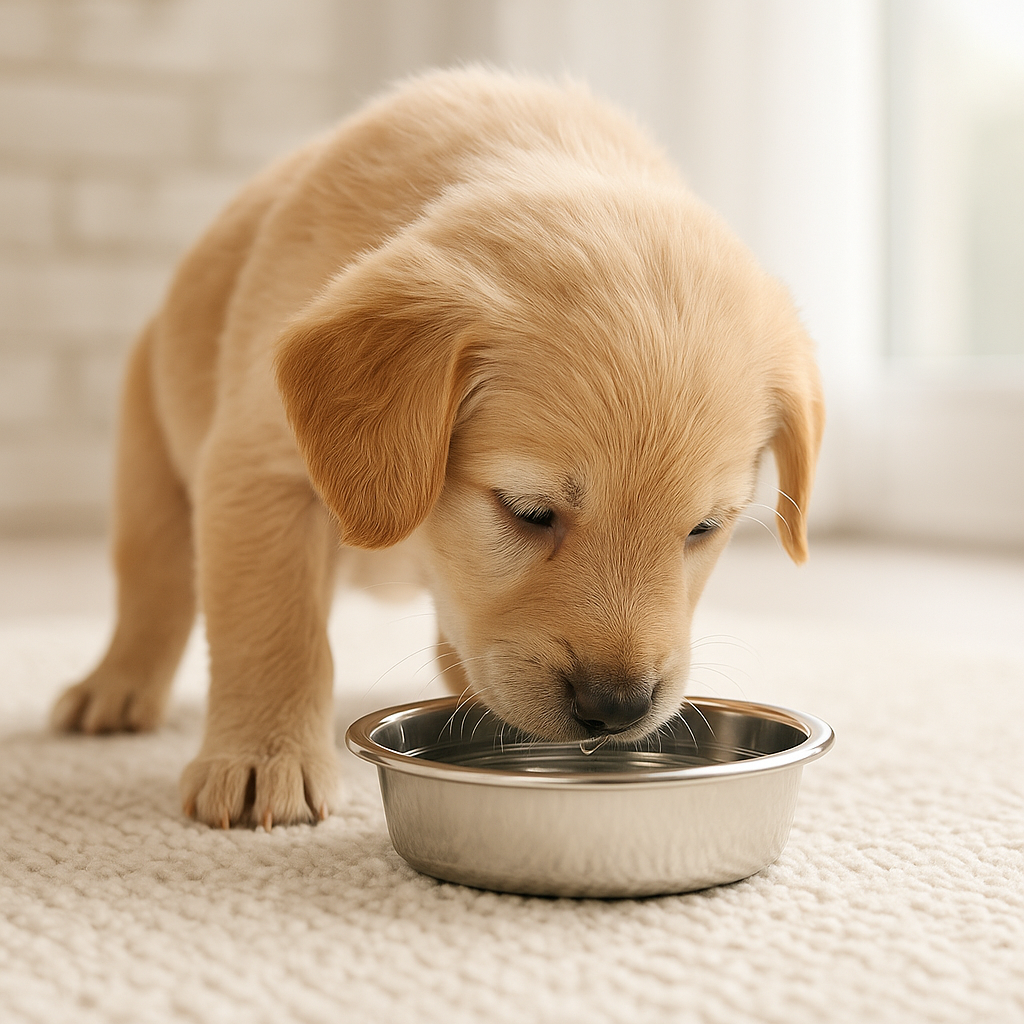 Stainless Steel Puppy Dish – Wide Non-Tip Feeding Bowl for Puppies by Advance Pets Products - Advance Pets Product