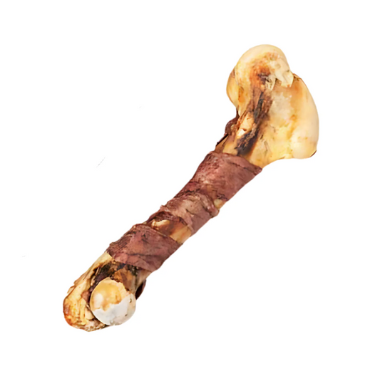 Water Buffalo Jumbo Bone Wrapped with Jerky – Long Lasting Chew for Medium & Large Dogs - Advance Pets Product