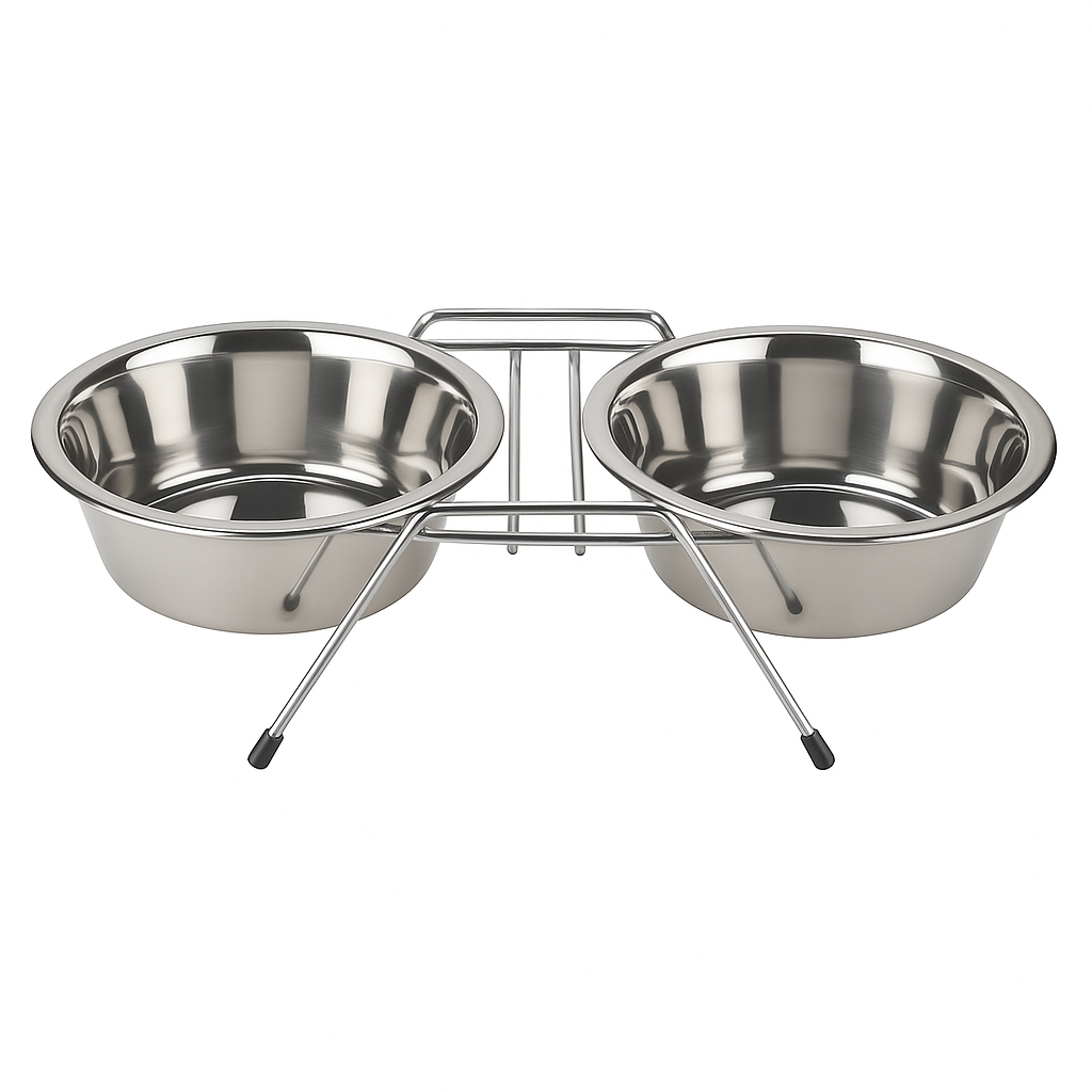 Short Double Diner (Bulk Pack) – Stainless Steel Dual Pet Feeding Bowls by Advance Pets Products - Advance Pets Product