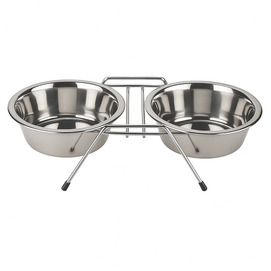 Short Double Diner (Bulk Pack) – Stainless Steel Dual Pet Feeding Bowls by Advance Pets Products - Advance Pets Product