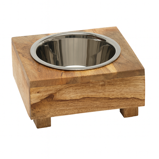 Single Bowl Wooden Diner with Legs – Elevated Pet Feeding Station - Advance Pets Product