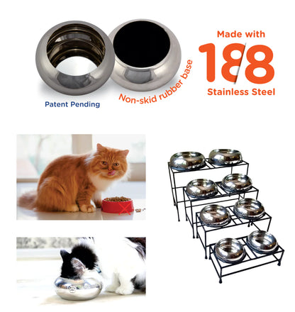 Unspill-A-Bowl Iron Double Bowl Elevated Diners - Advance Pets Product