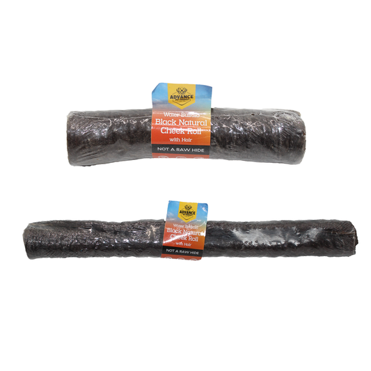Natural Black Water Buffalo Cheek Roll Dog Chew – Long-Lasting, Rawhide-Free Treat