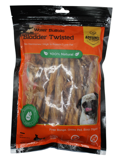 100% Natural Water Buffalo Bladder Twist Dog Chews – Grass-Fed, All-Natural Pet Treats