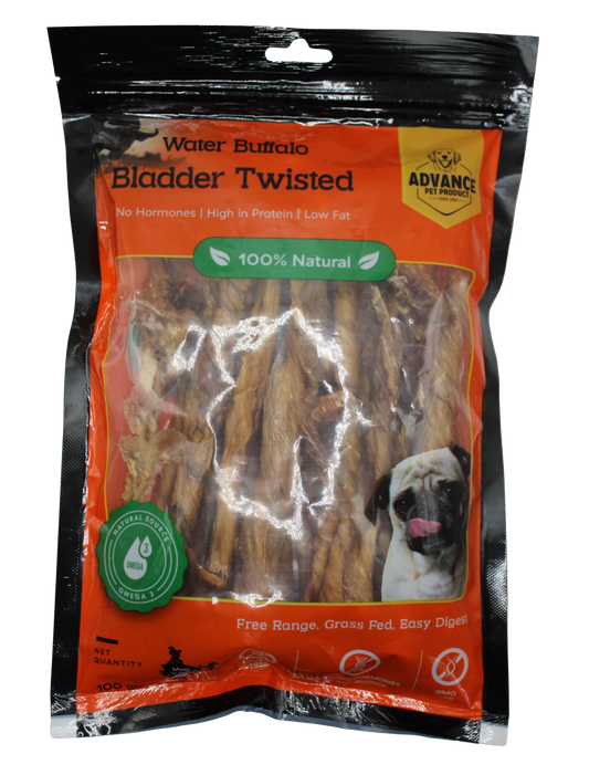 100% Natural Water Buffalo Bladder Twist Dog Chews – Grass-Fed, All-Natural Pet Treats