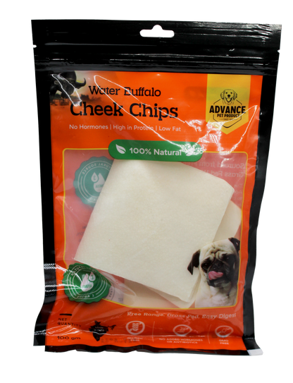 Water Buffalo Cheek Chips – Long-Lasting Rawhide-Free Dog Chews | High Protein Treats - Advance Pets Product