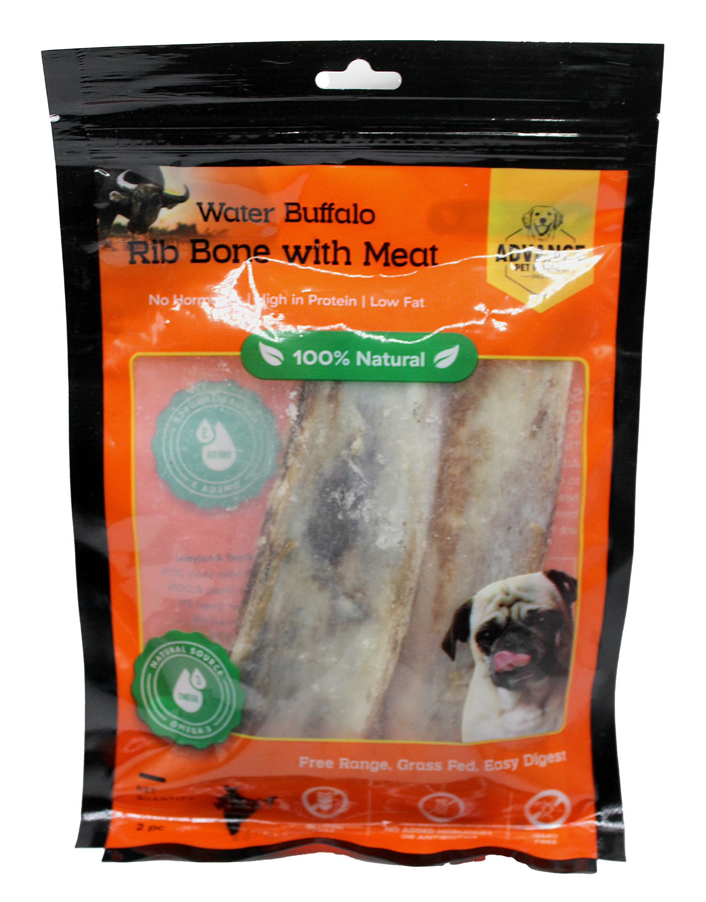 100% Natural Water Buffalo Rib Bone with Meat – Long-Lasting Dog Chew Treat
