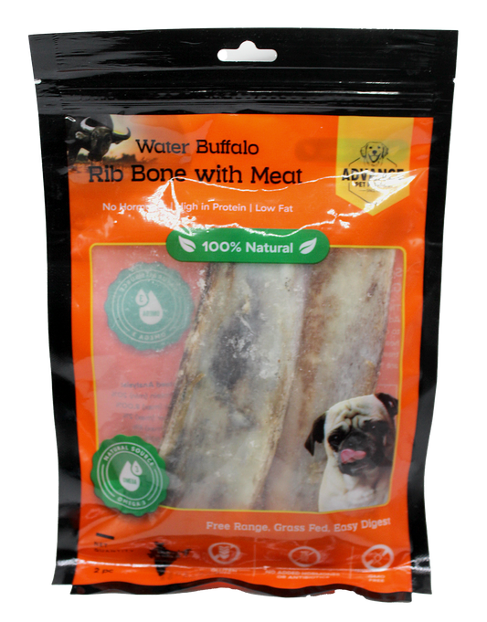 100% Natural Water Buffalo Rib Bone with Meat – Long-Lasting Dog Chew Treat