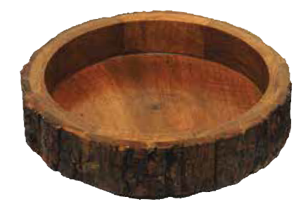 Round Wooden Bark Bowl – Handcrafted Natural Mango Wood Serving & Pet Bowl - Advance Pets Product
