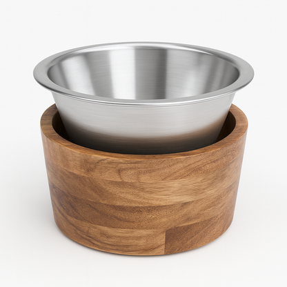 Wooden Sleeve with Removable Stainless Steel Bowl - Advance Pets Product