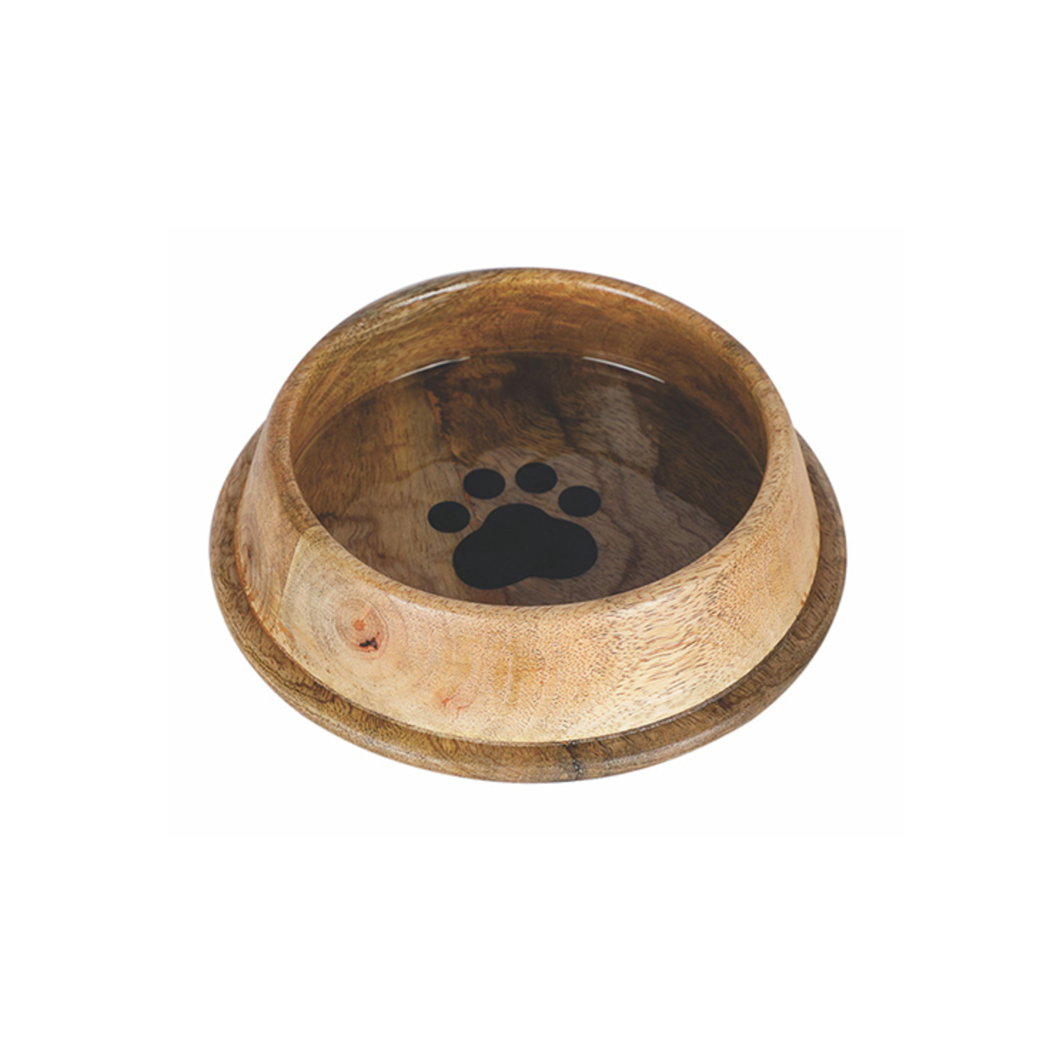 Handcrafted Wooden Non-Skid Pet Bowl with Paw Print Design | Durable & Stylish - Advance Pets Product